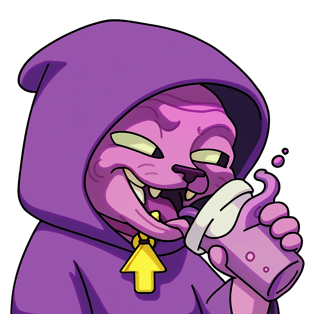 Leancat sipping lean in a hoodie